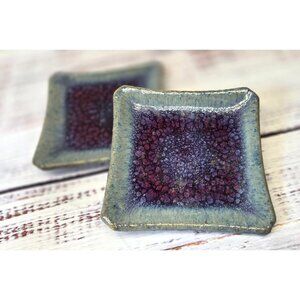 VTG stoneware/clay Drink Coasters trinket dish Handcrafted Home Décor Boho chic